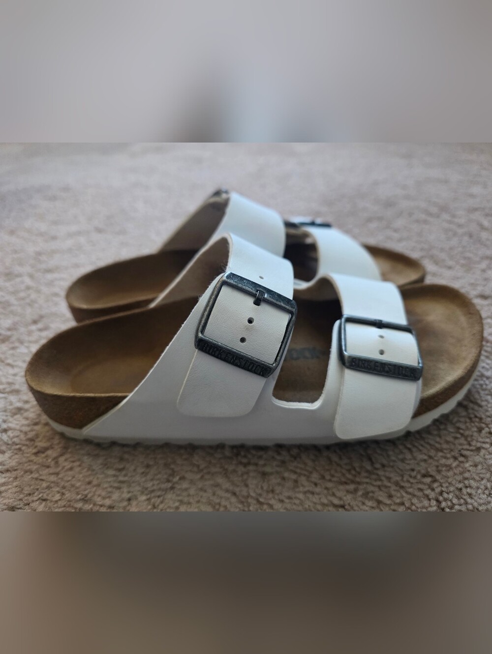 Birkenstock Arizona White Sandals Slides Size 36 6-6.5